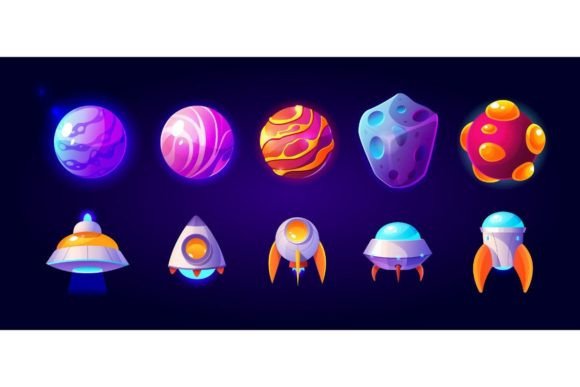 Download UFOs Spaceships and Rockets with Planets - Ufo Collection