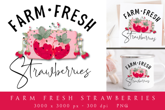 Download Farm Fresh Strawberries Sublimation PNG - Farm fresh Collection