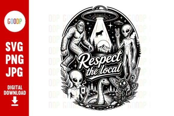 Download Respect the Local Cryptid Alien UFO SVG - Ufo Collection