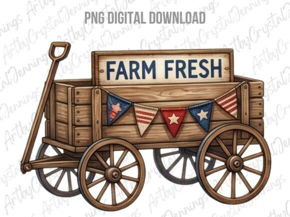 Download Farm Fresh Patriotic Wagon Clipart PNG - Farm fresh Collection